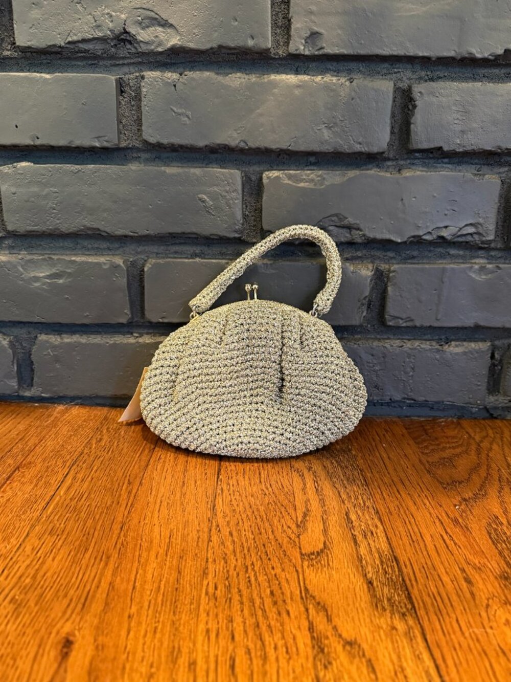 Vintage 1950s Forsum Silver Metallic Chain Mail Evening Bag Clutch Pouch